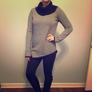 ◼️Black Striped Cowl Neck Sweater◼️